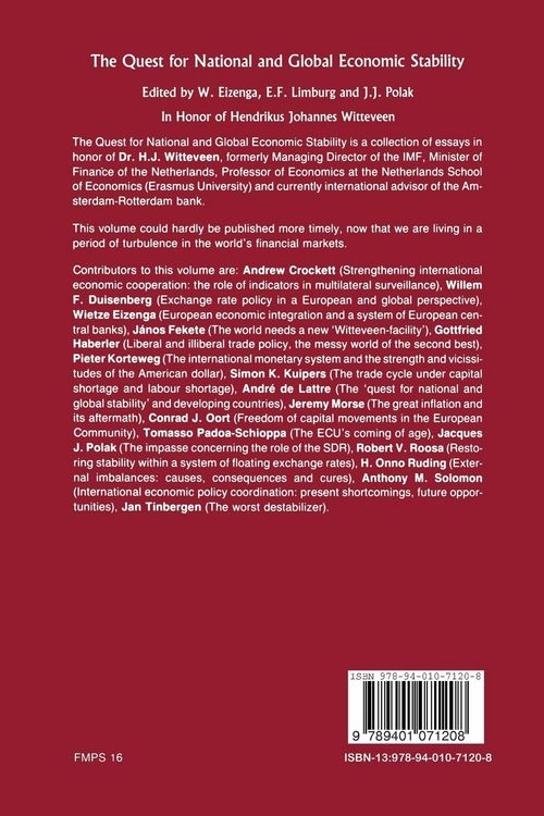 Produktbild: The Quest for National and Global Economic Stability