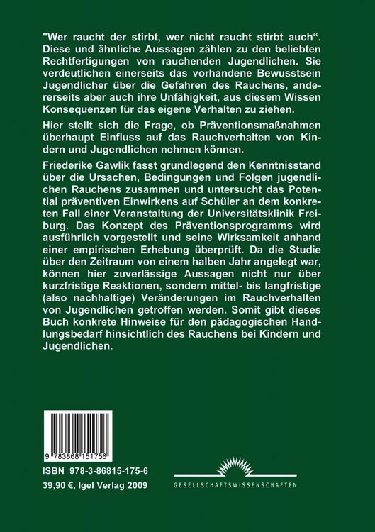 Produktbild: M&ouml;glichkeiten der Raucherpr&auml;vention bei Jugendlichen