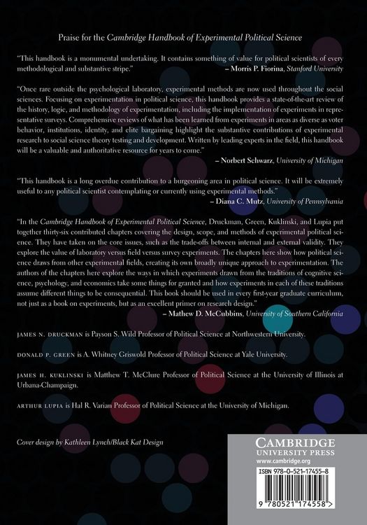 Produktbild: Cambridge Handbook of Experimental Political Science