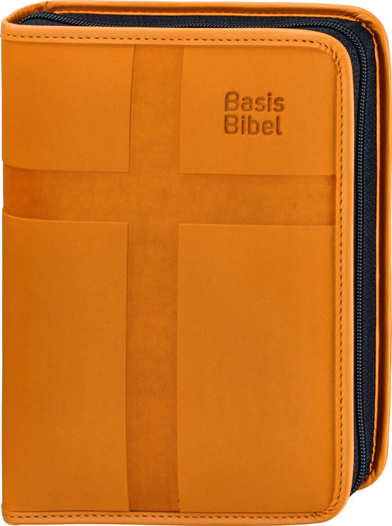 Produktbild: BasisBibel. Die Kompakte. Kunstlederh&uuml;lle mit Rei&szlig;verschluss. orange