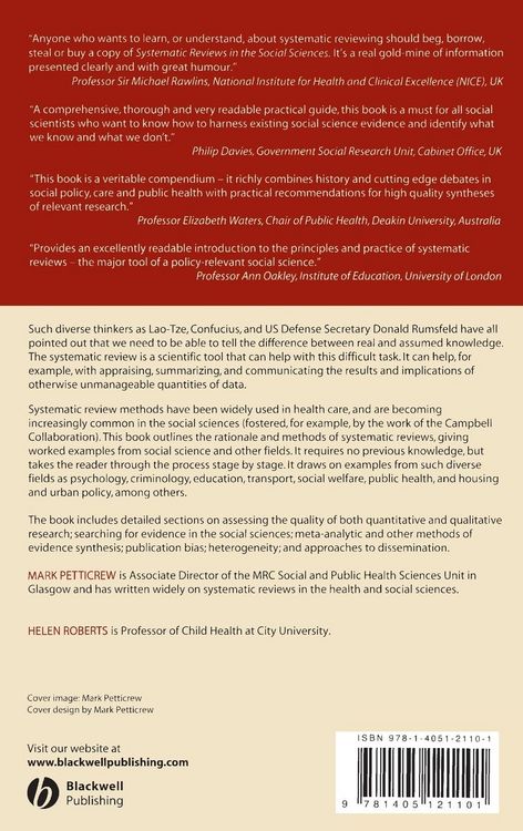 Produktbild: Systematic Reviews in the Social Sciences