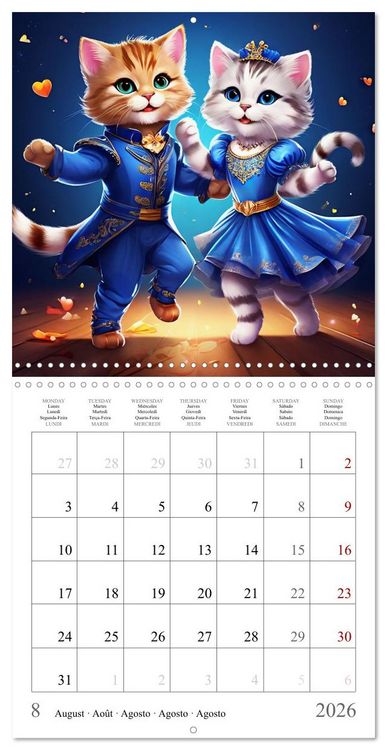 Produktbild: Cute Cats Dancing (Wall Calendar 2026 12 &times; 12 Inch) CALVENDO 12 Month Wall Calendar