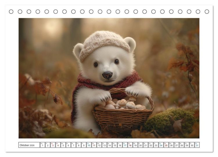 Produktbild: Kleiner Eisb&auml;r und die gro&szlig;e Welt (Tischkalender 2026 DIN A5 quer), CALVENDO Monatskalender