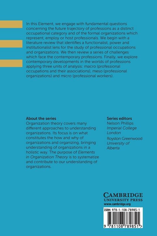 Produktbild: Professional Occupations and Organizations