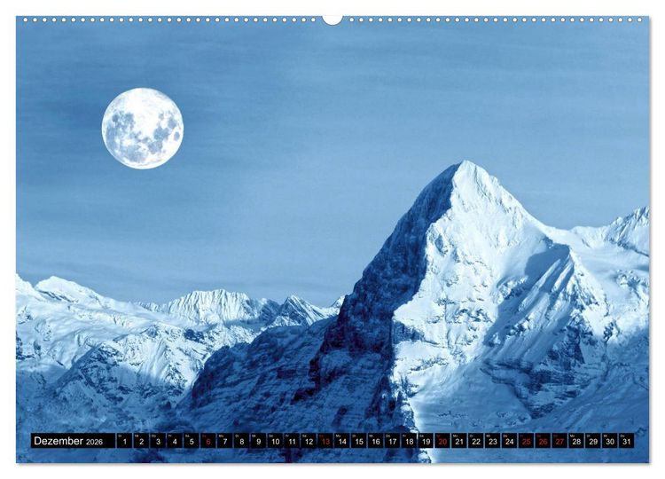 Produktbild: Das Dreigestirn im Berner Oberland. Eiger, M&ouml;nch und Jungfrau (hochwertiger Premium Wandkalender 2026 DIN A2 quer), Kunstdruck in Hochglanz