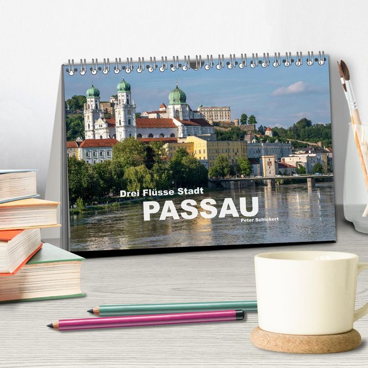 Produktbild: Drei Fl&uuml;sse Stadt Passau (Tischkalender 2026 DIN A5 quer), CALVENDO Monatskalender