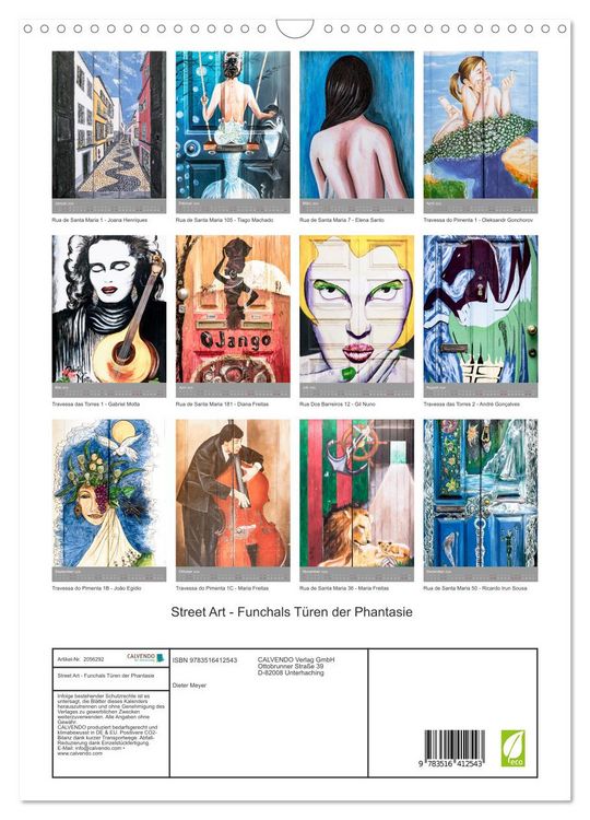 Produktbild: Street Art - Funchals T&uuml;ren der Phantasie (Wandkalender 2026 DIN A3 hoch), CALVENDO Monatskalender