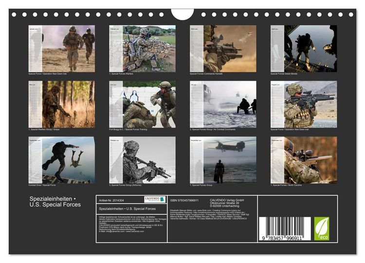 Produktbild: Spezialeinheiten &bull; U.S. Special Forces (Wandkalender 2026 DIN A4 quer), CALVENDO Monatskalender