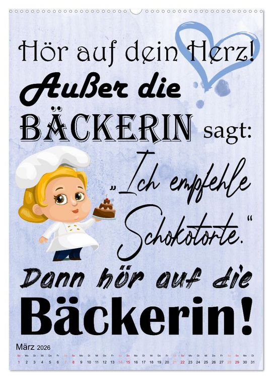 Produktbild: B&auml;ckerspr&uuml;che (hochwertiger Premium Wandkalender 2026 DIN A2 hoch), Kunstdruck in Hochglanz