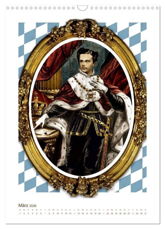 Produktbild: Ludwig II. von Bayern: Historische Illustrationen und Stiche (Wandkalender 2026 DIN A3 hoch), CALVENDO Monatskalender