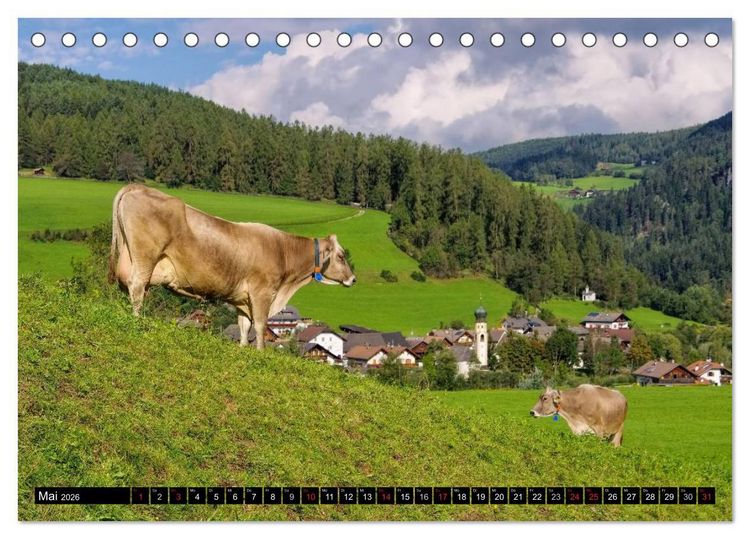 Produktbild: Pustertal - Das gr&uuml;ne Tal S&uuml;dtirols (Tischkalender 2026 DIN A5 quer), CALVENDO Monatskalender