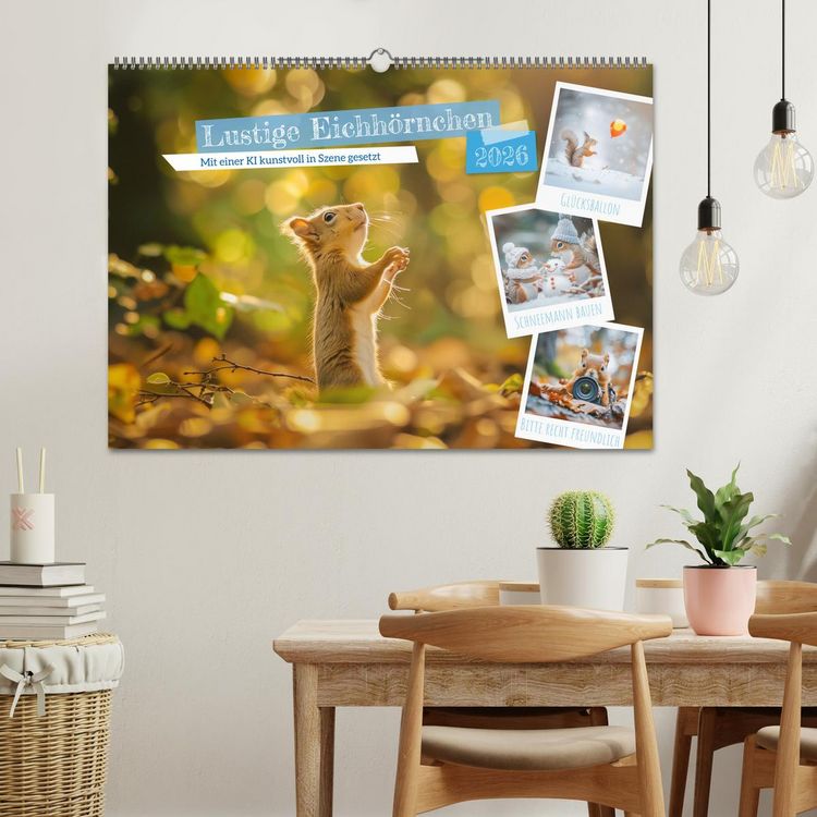 Produktbild: Lustige Eichh&ouml;rnchen (Wandkalender 2026 DIN A2 quer), CALVENDO Monatskalender