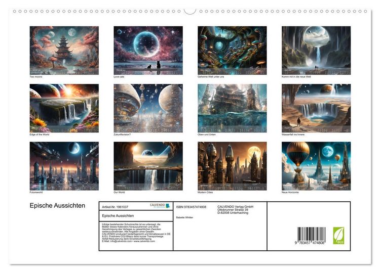 Produktbild: Epische Aussichten (hochwertiger Premium Wandkalender 2026 DIN A2 quer), Kunstdruck in Hochglanz