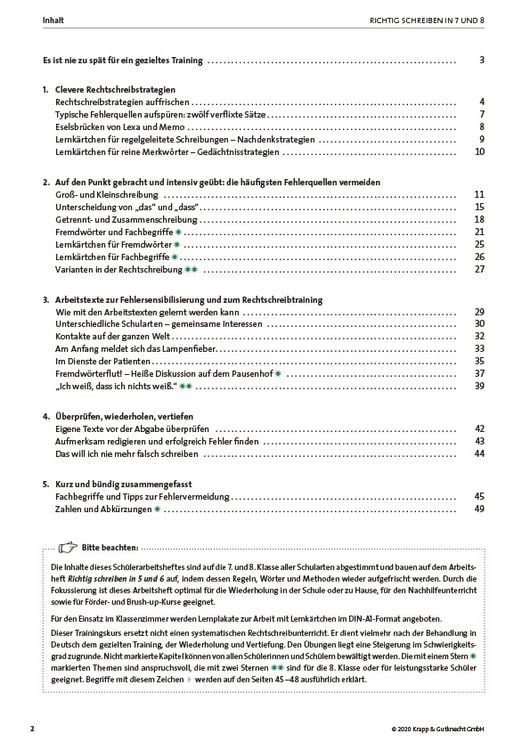 Produktbild: Richtig schreiben in 7 und 8 &ndash; Sch&uuml;lerarbeitsheft