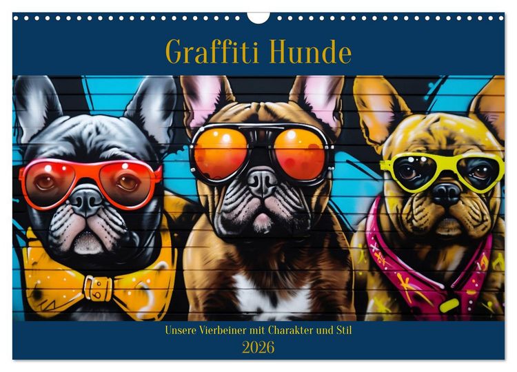 Produktbild: Graffiti Hunde (Wandkalender 2026 DIN A3 quer), CALVENDO Monatskalender