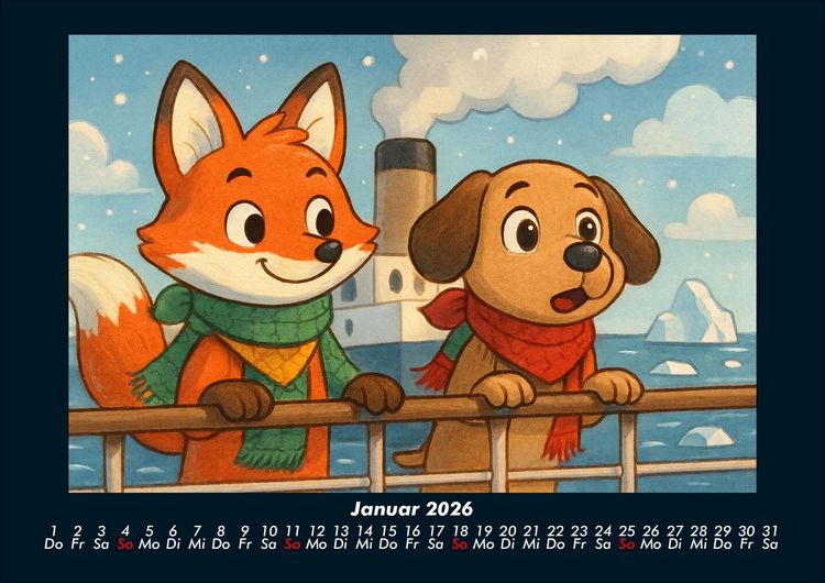 Produktbild: Finn & Wuff auf Kreuzfahrt 2026 Fotokalender DIN A4
