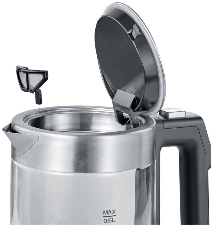 Produktbild: Severin WK 3458 Wasserkocher schnurlos, BPA-frei Edelstahl, Schwarz Fassungsverm&ouml;gen: 0.5l