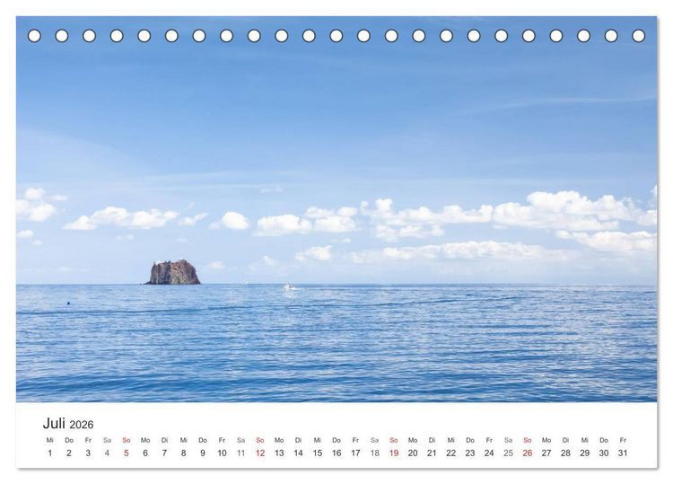 Produktbild: Liparische Inseln - Vulkane im Mittelmeer (Tischkalender 2026 DIN A5 quer), CALVENDO Monatskalender