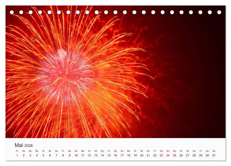 Produktbild: Feuerwerke - Kunstwerke am Himmel (Tischkalender 2026 DIN A5 quer), CALVENDO Monatskalender