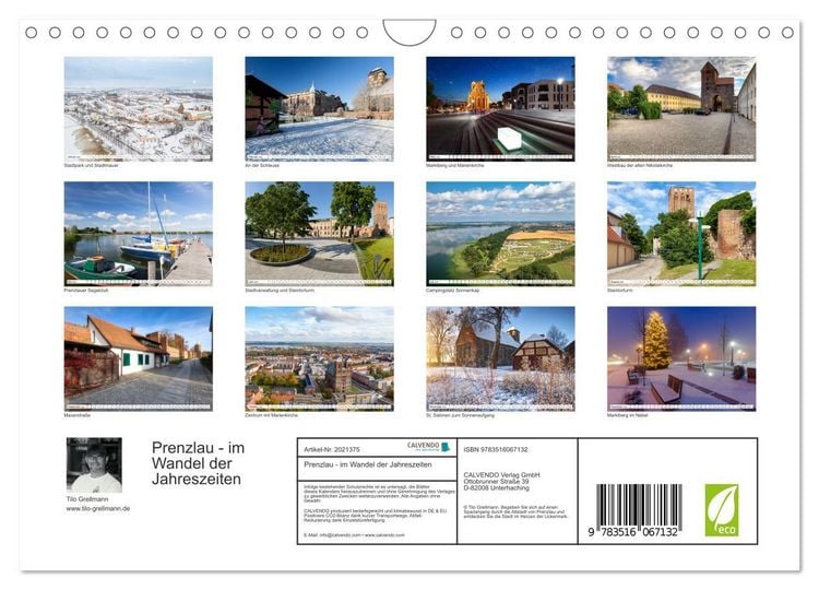 Produktbild: Prenzlau - im Wandel der Jahreszeiten (Wandkalender 2026 DIN A4 quer), CALVENDO Monatskalender