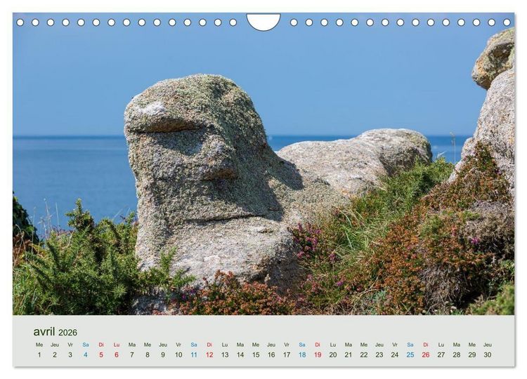 Produktbild: T&ecirc;tes de pierre sur les c&ocirc;tes de Bretagne (Calendrier mural 2026 DIN A4 vertical), CALVENDO calendrier mensuel