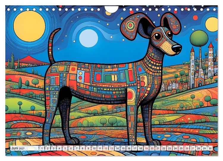 Produktbild: Bunte Hundebande (Wandkalender 2027 DIN A4 quer), CALVENDO Monatskalender