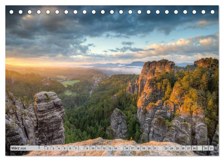 Produktbild: Wundersch&ouml;ne S&auml;chsische Schweiz (Tischkalender 2026 DIN A5 quer), CALVENDO Monatskalender