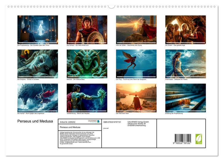 Produktbild: Perseus und Medusa (hochwertiger Premium Wandkalender 2027 DIN A2 quer), Kunstdruck in Hochglanz