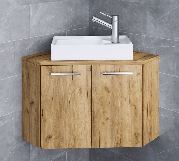 Produktbild: 2-tlg. Eck G&auml;ste WC Waschplatz Waschtisch Vilosa