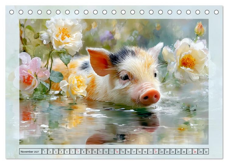 Produktbild: Mini-Schweinchen. Herzensbrecher im Garten (Tischkalender 2027 DIN A5 quer), CALVENDO Monatskalender