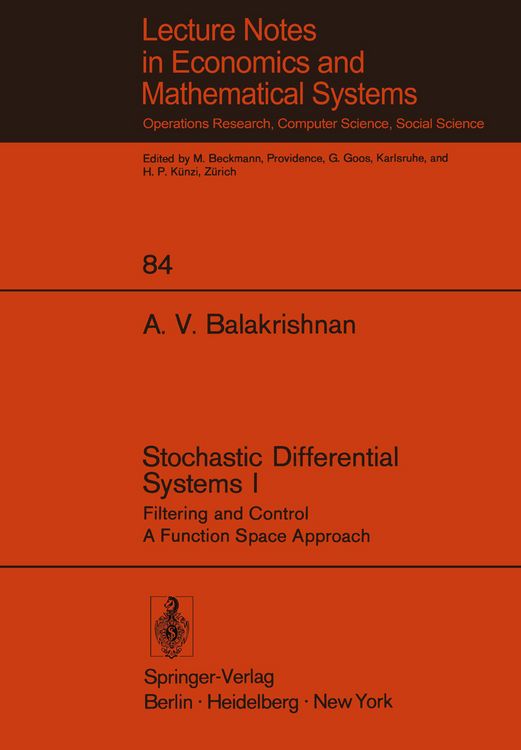 Produktbild: Stochastic Differential Systems I
