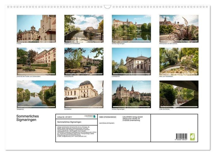 Produktbild: Sommerliches Sigmaringen (Wandkalender 2027 DIN A2 quer), CALVENDO Monatskalender