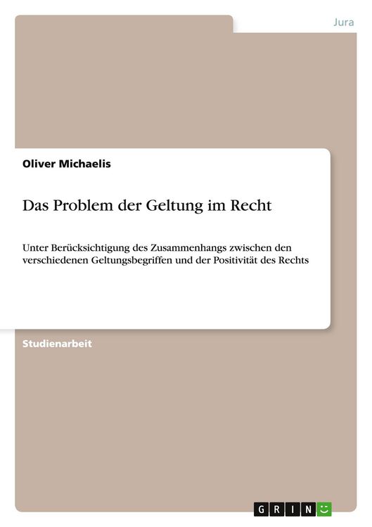 Produktbild: Das Problem der Geltung im Recht