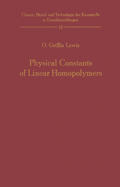 Produktbild: Physical Constants of Linear Homopolymers