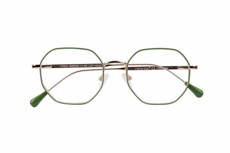 Produktbild: Lesebrille YOKO, gr&uuml;n-gold, +1.50 dpt mit Etui