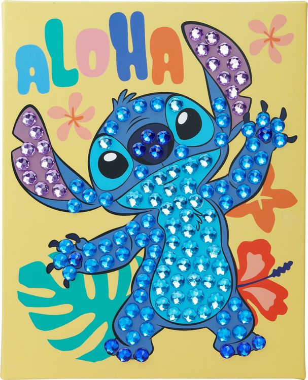 Produktbild: Craft Buddy CAJK-31DNY003 - Crystal Art Junior, Disney Stitch, Bastelset mit Keilrahmen, Diamond Painting