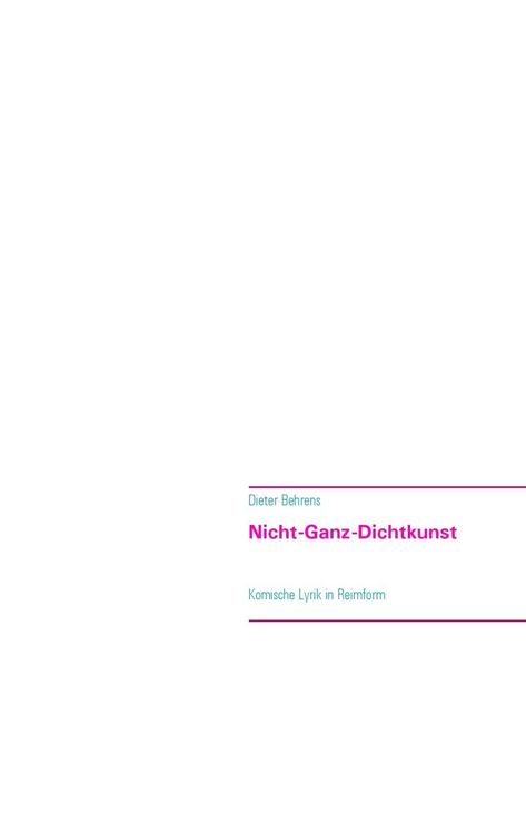 Produktbild: Nicht-Ganz-Dichtkunst