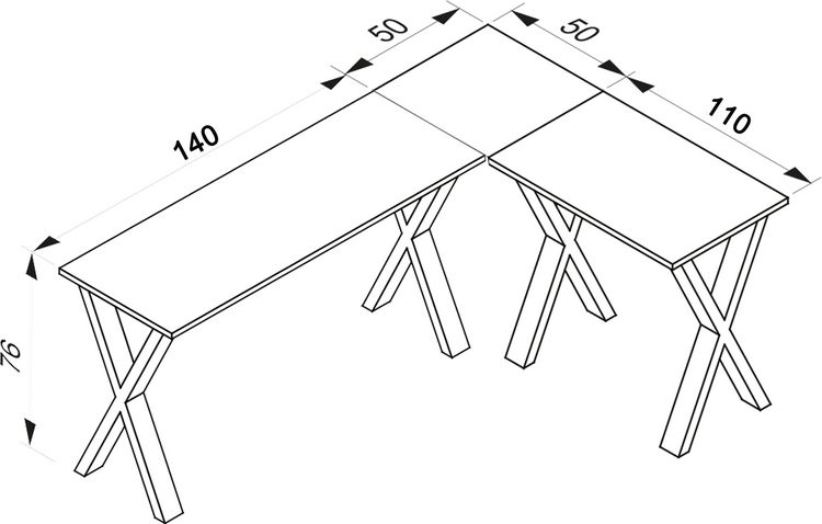Produktbild: X Schreibtisch Eckschreibtisch L Form 190x160x50