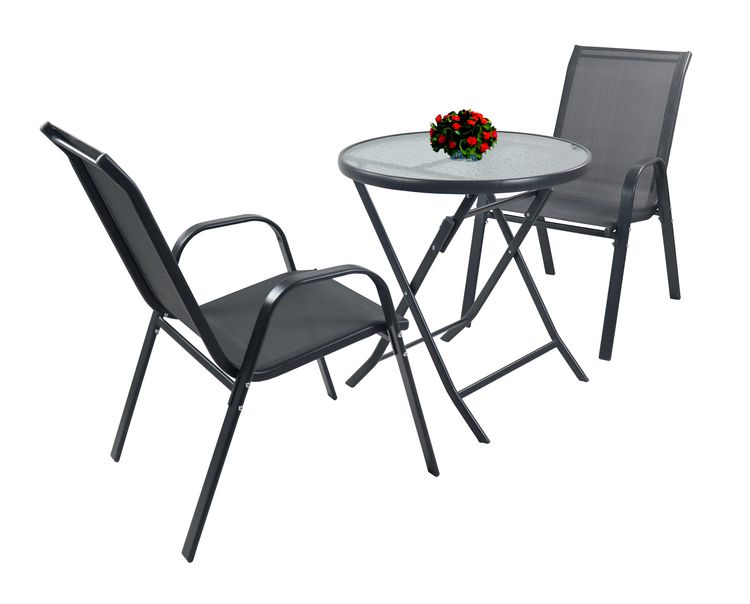 Produktbild: 3tlg Balkonset Gartenm&ouml;bel Stapelst&uuml;hle Set Sonlas