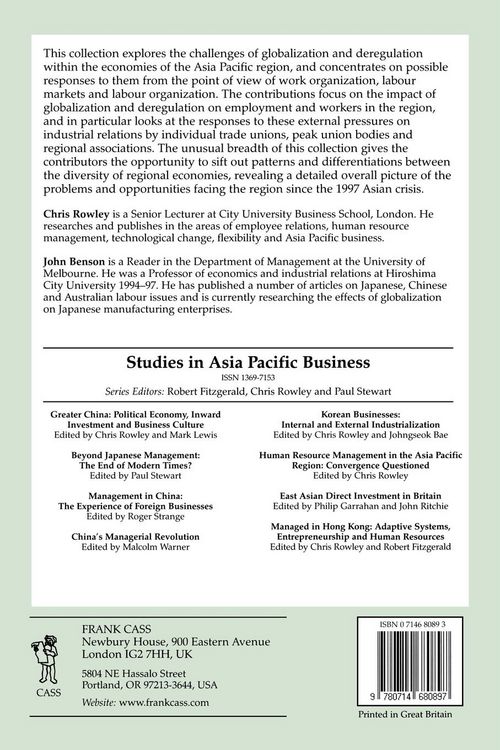 Produktbild: Globalization and Labour in the Asia Pacific