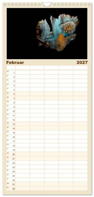 Produktbild: Familienplaner 2027 - MINERALIEN designed by nature mit 5 Spalten (Wandkalender, 21 x 45 cm) CALVENDO