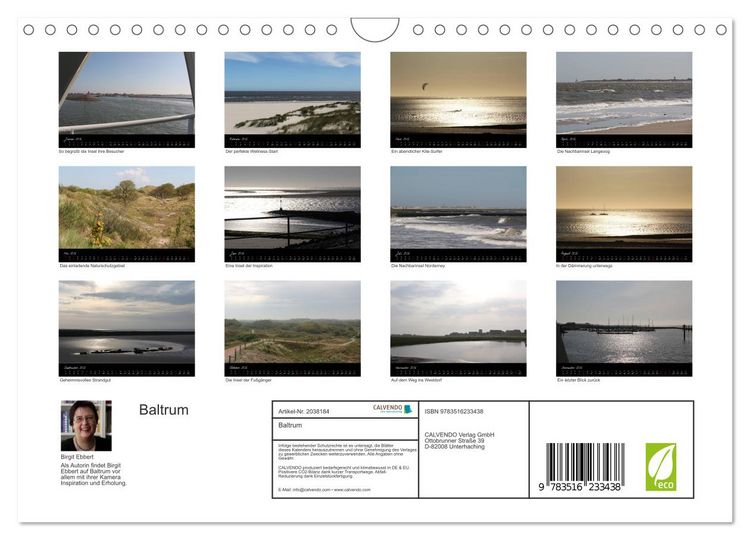 Produktbild: Baltrum (Wandkalender 2026 DIN A4 quer), CALVENDO Monatskalender