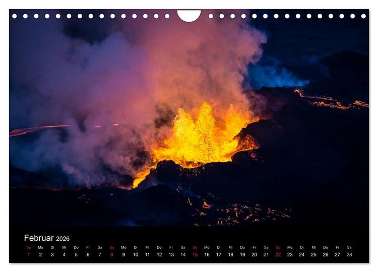 Produktbild: Vulkanausbruch - Island (Wandkalender 2026 DIN A4 quer), CALVENDO Monatskalender