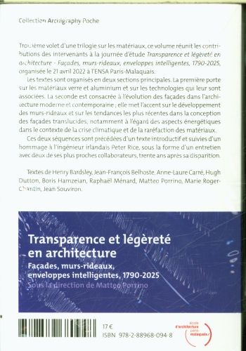 Produktbild: Transparence et l&eacute;g&egrave;ret&eacute; en architecture