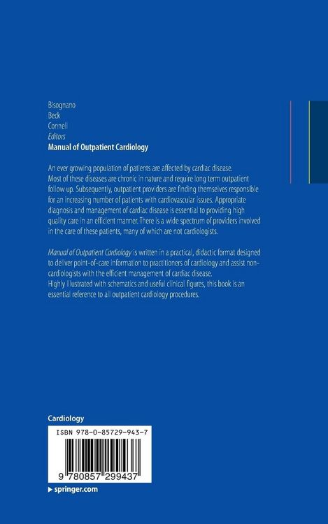 Produktbild: Manual of Outpatient Cardiology