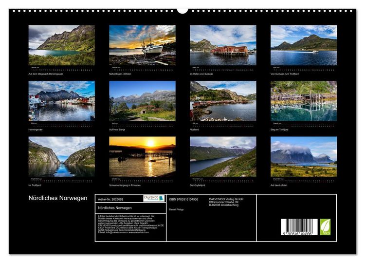 Produktbild: N&ouml;rdliches Norwegen (hochwertiger Premium Wandkalender 2026 DIN A2 quer), Kunstdruck in Hochglanz