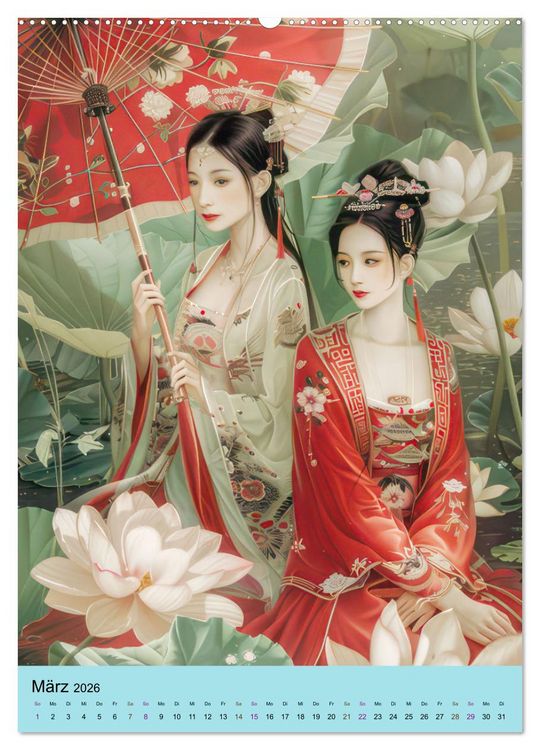 Produktbild: Grazi&ouml;se asiatische Frauen - Asienstil (Wandkalender 2026 DIN A2 hoch), CALVENDO Monatskalender