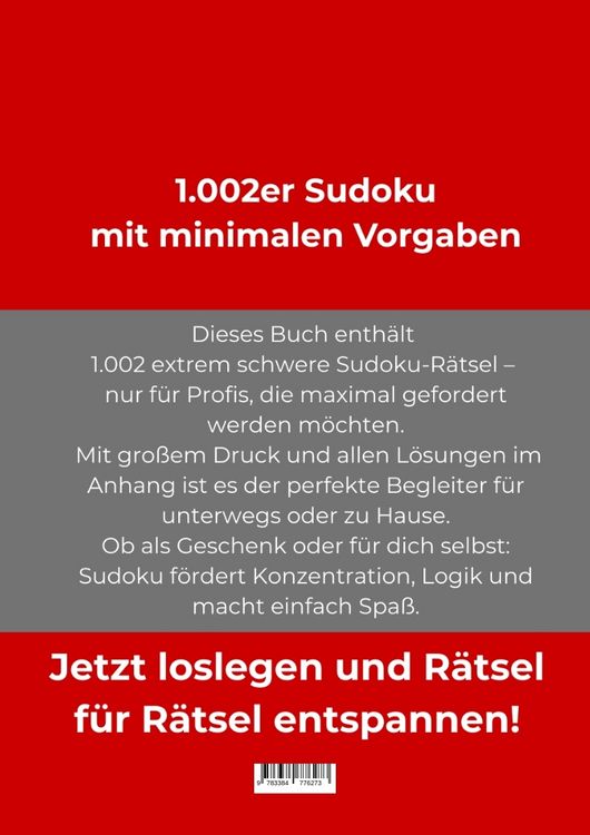 Produktbild: 1.002er Sudoku extrem schwer
