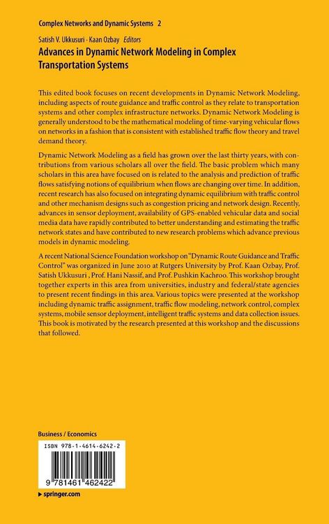 Produktbild: Advances in Dynamic Network Modeling in Complex Transportation Systems