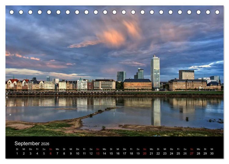 Produktbild: D&uuml;sseldorf - Rheinansichten (Tischkalender 2026 DIN A5 quer), CALVENDO Monatskalender
